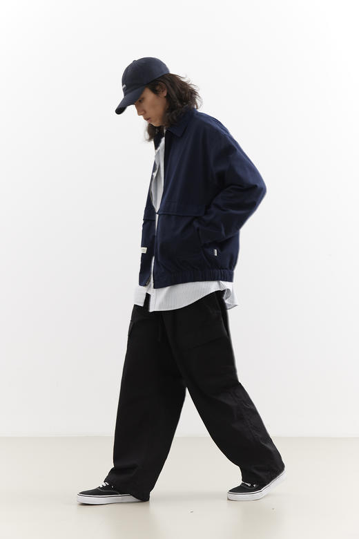 吃茶去chichaqu25全棉洗水口袋长裤宽松复古休闲工装男女 商品图5