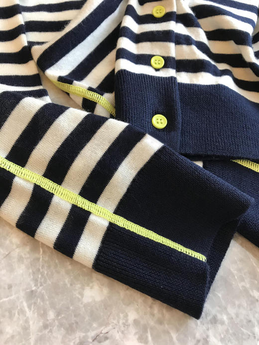 丁摩 谁收谁赚~~100%杨子纱羊毛！！巨巨巨细腻的撞色条纹圆领针织开衫5ZF-3176 商品图5