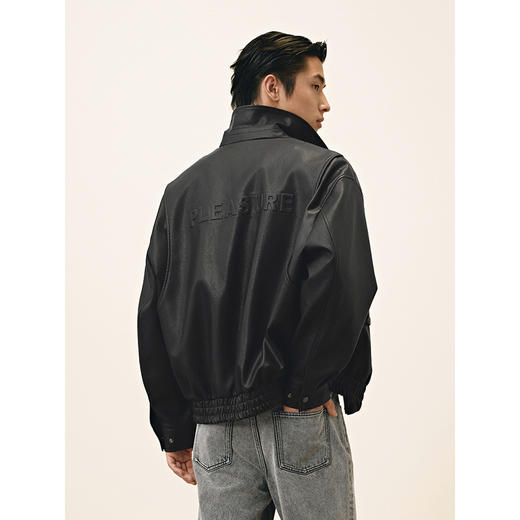 GXG男装 大口袋pu皮夹克男时尚翻领夹克外套秋冬通勤24年冬季热卖 商品图2