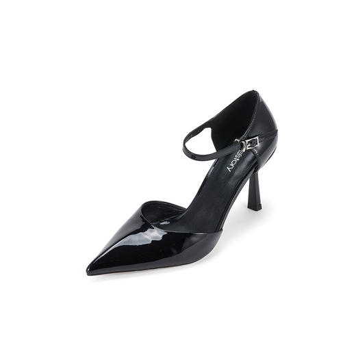 Westory2025年春季尖头中空高跟玛丽珍光面漆皮通勤宴会单鞋W25AH57801 商品图2