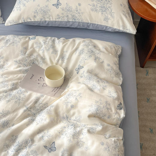 【品牌直发】加倍生活 全棉双层纱印花四件套 A类标准 A版双层纱 B版水洗工艺 双面柔软 商品图1