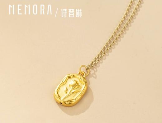 足金郁金香吊坠 黄金花朵挂坠浪漫花卉女士礼物MEMORA诗普琳珠宝HP776301 商品图0