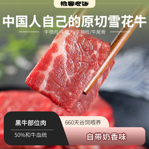 黑牛牛领肉、牛尾骨、牛腩粒等部位肉 ，日本和牛与鲁西黄牛杂交品种 烟台的黑牛基地 品质上等 ⭐️顺丰快递 商品图0