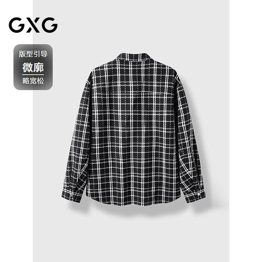 GXG男装 2024年秋季热卖GXG黑白格潮流休闲宽松外套夹克男 商品图1