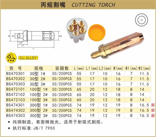 波斯 丙烷割嘴100型 1# BS472101 商品图0