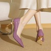 【预售7天】漆皮细跟单鞋性感气质法式优雅真皮名媛浅口紫色高跟鞋HY&M1093-1 商品缩略图1