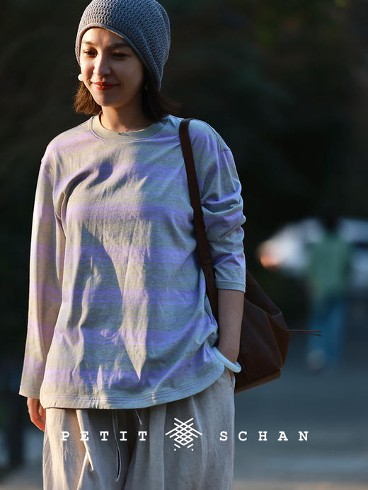 PETIT SCHAN小闪 CLO#762 art majors 艺术生 纯棉色织条纹基础长袖T恤 商品图6