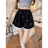 夏季【松紧腰蕾丝花边休闲裤】减龄蝴蝶结印花运动短裤 休闲阔腿热裤  商品缩略图7