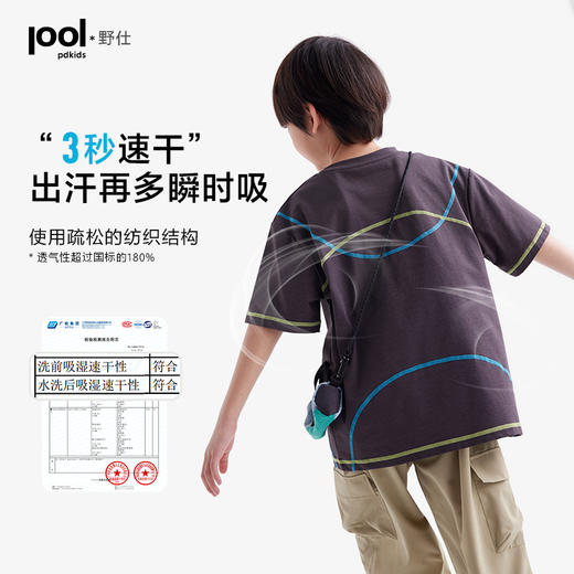 【110-160cm】咕噜日记【速干】儿童圆领短袖男女童透气上衣中大童休闲T恤PXT2512 商品图2