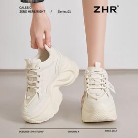 ZHR则则厚底增高老爹鞋女春季ins百搭松糕底小个子显高休闲运动鞋