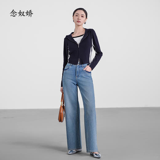 【商场同款】CNR5347 “运动风开衫 ” 藏蓝色连帽开衫 商品图3