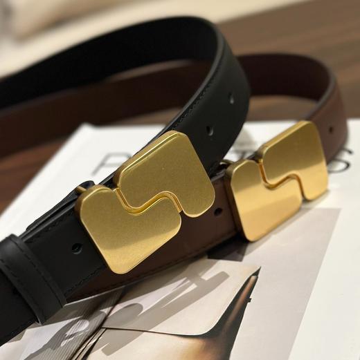 预售 So*ur法式极简金扣皮带小牛皮腰带 标志扣时尚满分 商品图4