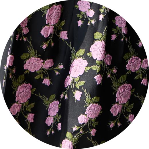 SZ1B56_ 漆黑色_半裙_春夏_高腰提花玫瑰大摆A字_高级女装_BERNIEELEN 伯妮斯茵 商品图1