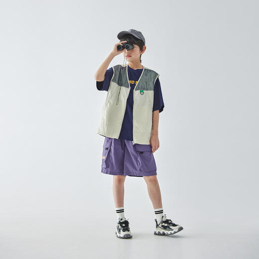 蓝汽水 2025春夏第二波新品网布拼接马甲878B256054JX 商品图1