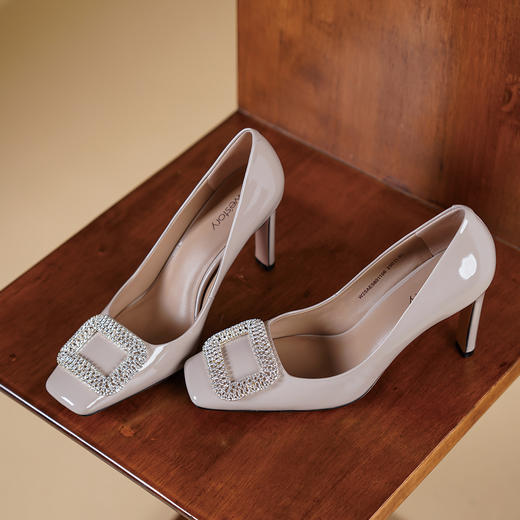 Westory2025年春季方头浅口高跟通勤宴会单鞋W25AE58011 商品图0