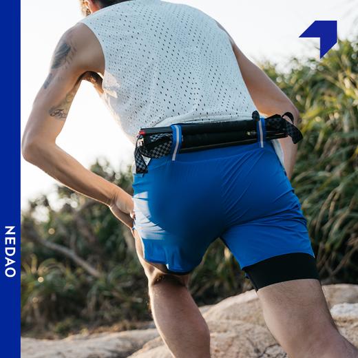 NEDAO内道一片裆腰包收纳带内衬越野跑运动训练可挂杖弹力跑步男士短裤 商品图0