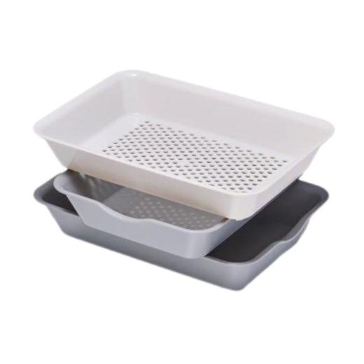 日本进口伊原企贩 抗菌 沥水篮组合 灰色 商品图0