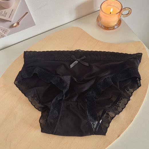 【3条装❗超薄奶油色系内裤】裸感轻盈自在呼吸，裆部采用100%的纯棉面料裤，夏季无痕女生中腰薄款蕾丝边三角裤QQ 商品图8