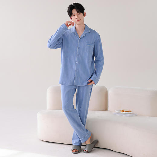 I'd爱帝精梳棉长袖睡衣纯棉翻领家居套 商品图8