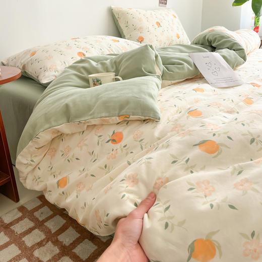 【加倍生活 】全棉双层纱印花四件套 A类标准 A版双层纱 B版水洗工艺 双面柔软  48小时发货 商品图2