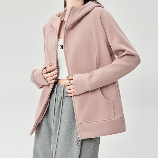 【lulu同款】防风连帽卫衣 春秋季修身 双面奥利绒 亲肤暖感 御寒锁温 保暖不显臃肿 商品图0