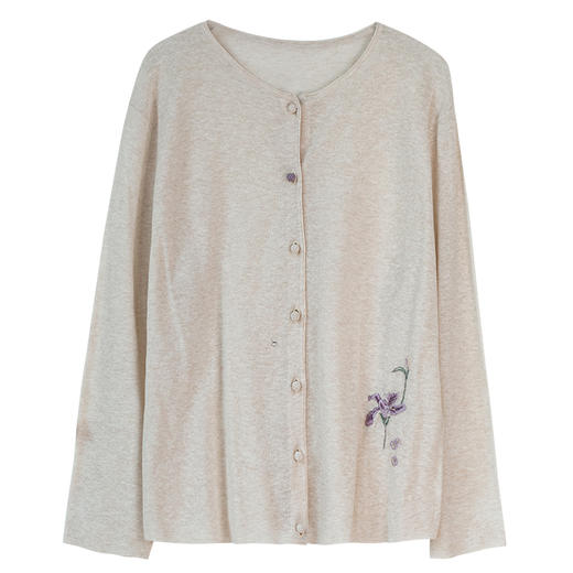 牧衣游原创 棉麻混纺薄毛织外套柔软舒适轻薄百搭长袖防晒衫 幽鸟 商品图4