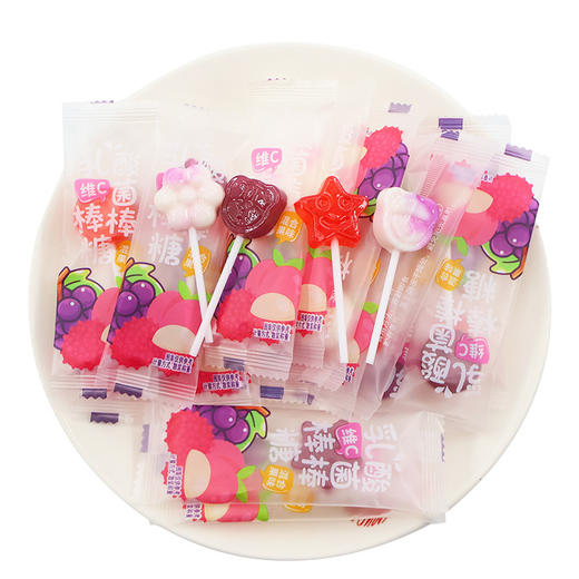 【29.9到手100根❗️维C乳酸菌棒棒糖】卡通萌趣棒棒糖，满足你对水果的幻想，多种口味，白桃/葡萄/荔枝/缤纷果味好清甜，可爱造型混合果味硬糖，休闲零食小吃L 商品图4