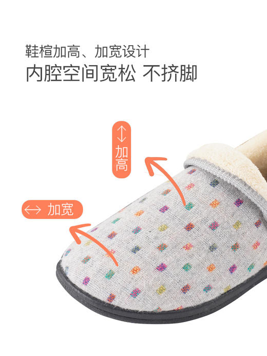 巴玛适中老年妈妈鞋加肥加厚女鞋脚肿保暖防滑软底加绒一脚蹬棉鞋女段B3 商品图4
