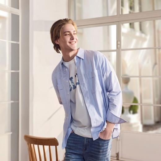 佐丹奴男装25年新款蔚蓝经典系列纯棉衬衫01045003 商品图5