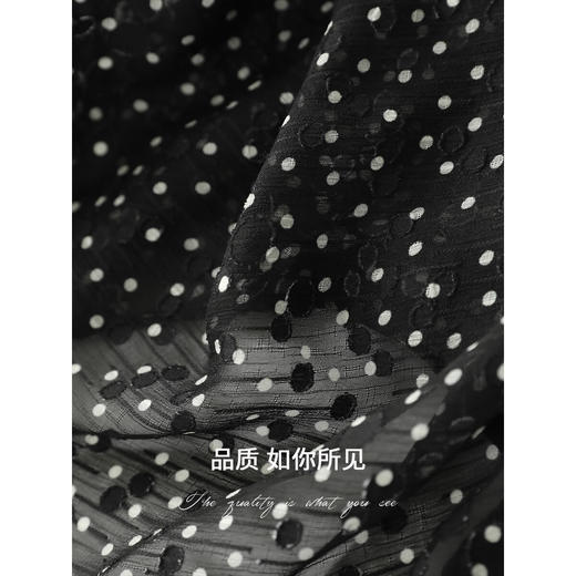 COCOBELLA法式肌理感波点半身裙夏不规则下摆气质长裙HS7072 商品图4