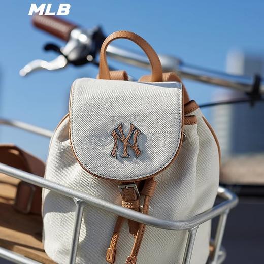 【品牌授权】扫码验证 韩国MLB 复古老花小背包-黑色 深奶油色 双肩包女新款休闲时尚运动背包单肩学生书包 3ABKS014N 商品图2