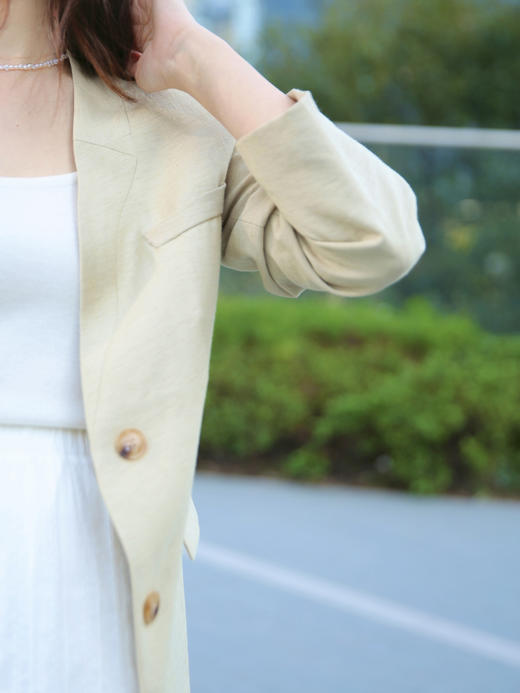 【百图lulu定制】【现货】【麻料西装】 慵懒 老钱风  高级气质  透气 西服外套 商品图7