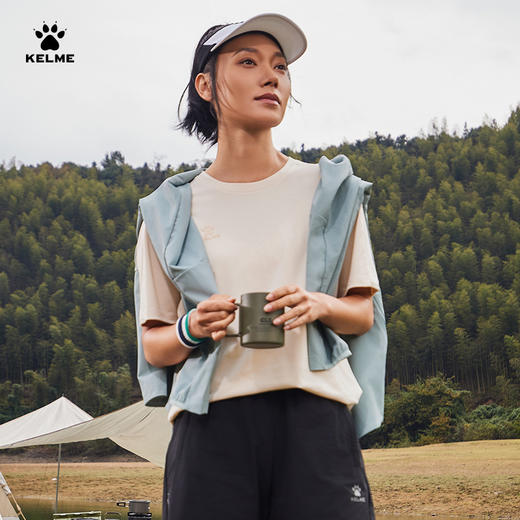 卡尔美2025新款城郊露营男女同款男式圆领T恤 商品图1