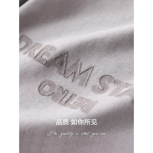 COCOBELLA印花刺绣T简约休闲上衣女25夏芋紫色短袖T恤TS3005 商品图4