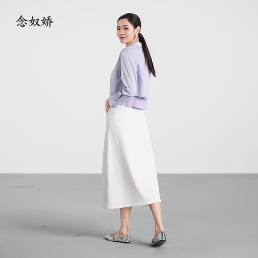 【商场同款】CNS5384“云朵白半裙”  微弹力白色牛仔半裙 商品图3