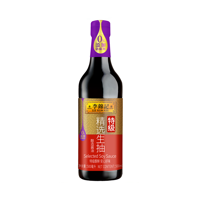 李锦记精选生抽 500ml【0添加防腐剂】