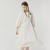 Famecoco范可儿夏季白色连衣裙飘逸垂感七分袖高腰休闲中长裙F223FA017 商品缩略图2