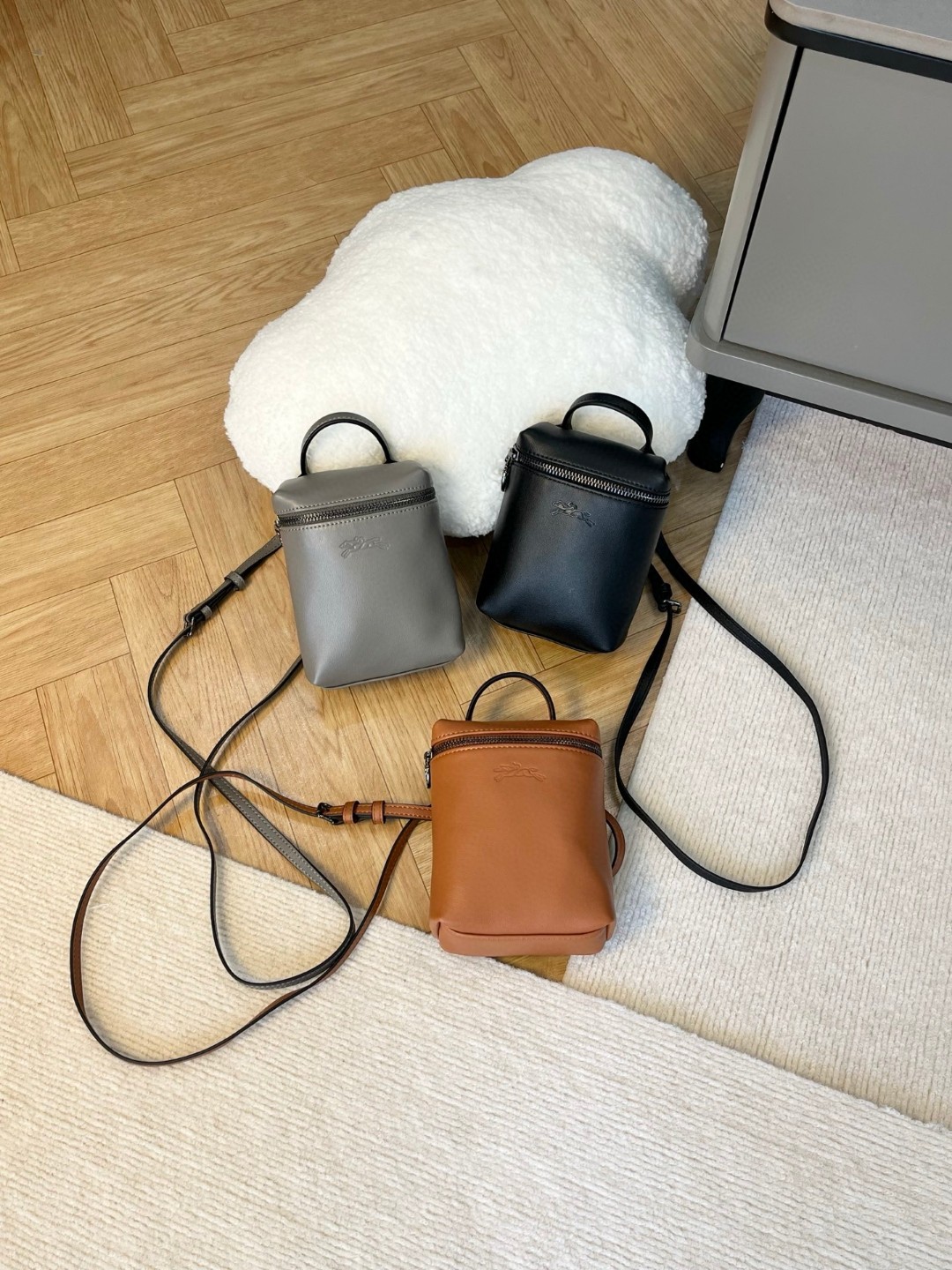 珑骧 女包女士牛皮迷你手机包手提单肩斜挎薯条包