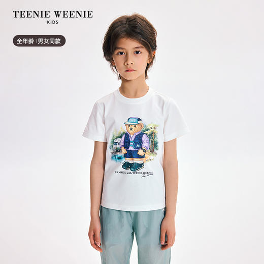 TeenieWeenie Kids小熊童装夏季男女童印花短袖亲子款T恤TKRW256482H 商品图1