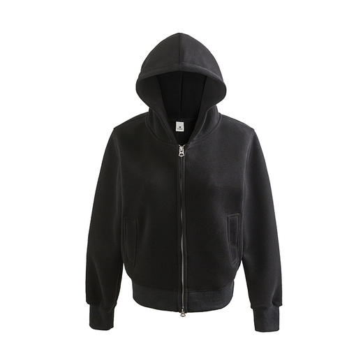 丁摩 【高品质】春秋季美式短款连帽卫衣女士开衫双头拉链设计上衣复古潮牌外套5ZF-006 商品图9