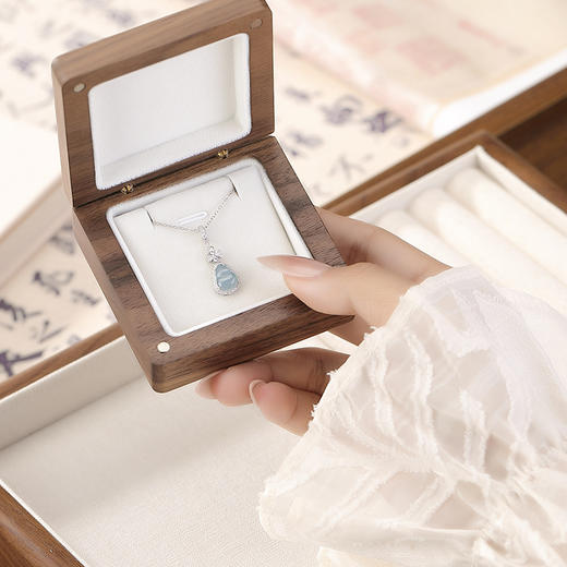 【玲珑葫芦】S925纯银蓝水翡翠蝴蝶结葫芦吊坠【CW-DZ06682】 商品图2