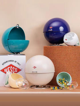 WESCO迷你宝家用高颜值桌面垃圾桶金属储物罐糖果迷你收纳盒