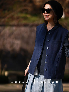 PETIT SCHAN小闪 CLO#764 outline 似廓 棉麻H型法式自然感毛边马甲