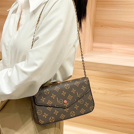 丁摩 信封包复古老花百搭高级感链条迷你斜挎小包女小方包5ZF-3172 商品图2