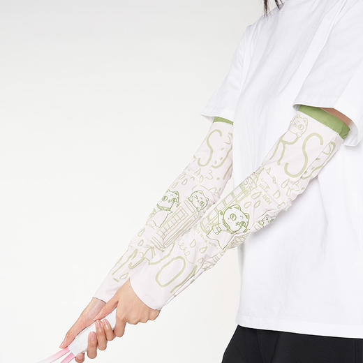 大英博物馆 巴斯特系列萌猫遮阳防护袖套 蓝色 绿色 埃及莲花纹遮阳防护袖套 商品图6