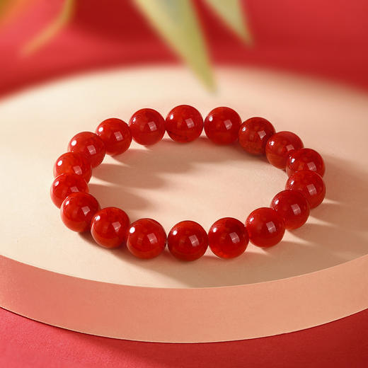 周六福红霜叶玛瑙手串ZLFJ122695（福利款绒布袋包装无证书）★ 商品图4