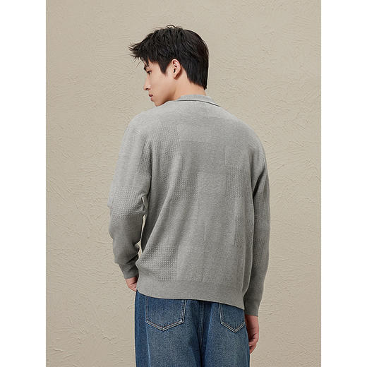 GXG男装  秋冬热卖GXG男士纯色翻领休闲毛衣男百搭毛衫内搭线衫 商品图4