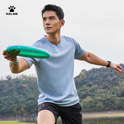 卡尔美2025新款城郊露营男女同款男式圆领T恤 商品图3