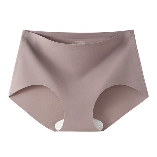 【女士冰丝无痕三角内裤】女生一片式中腰内裤纯色三角内裤裆无痕冰丝锦氨 商品图1