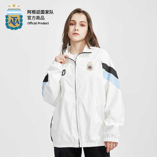 【官方正版】阿根廷国家队 | 梅西印号白色梭织外套夹克球迷 商品图4